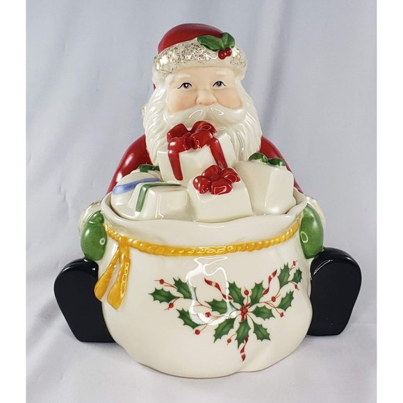 Lenox Holiday Santa Covered Candy Dish NIB - Picture 2 of 7